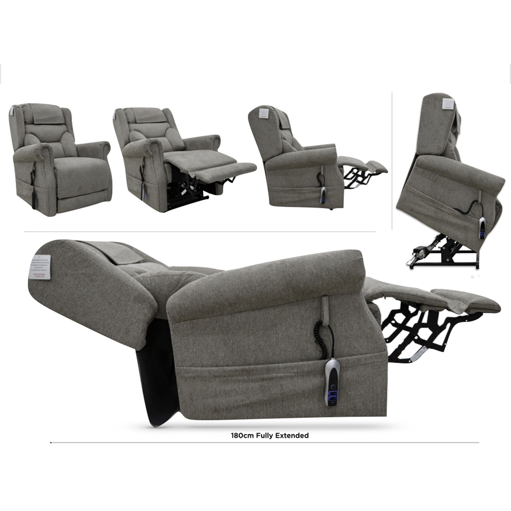 Boise Fabric Quad Motor Lift and Tilt Recliner Chair In Deep Blue