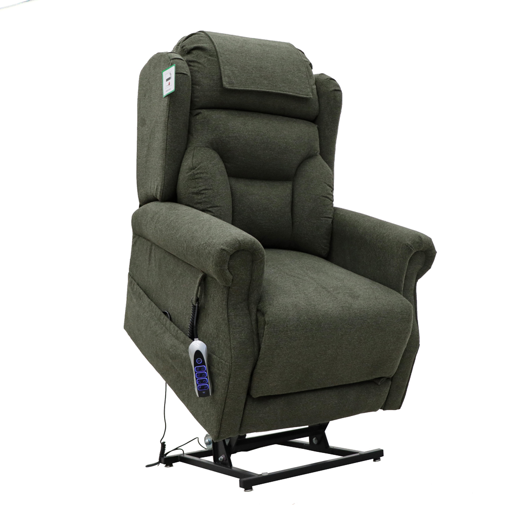 Boise Fabric Quad Motor Lift and Tilt Recliner Chair In Olive