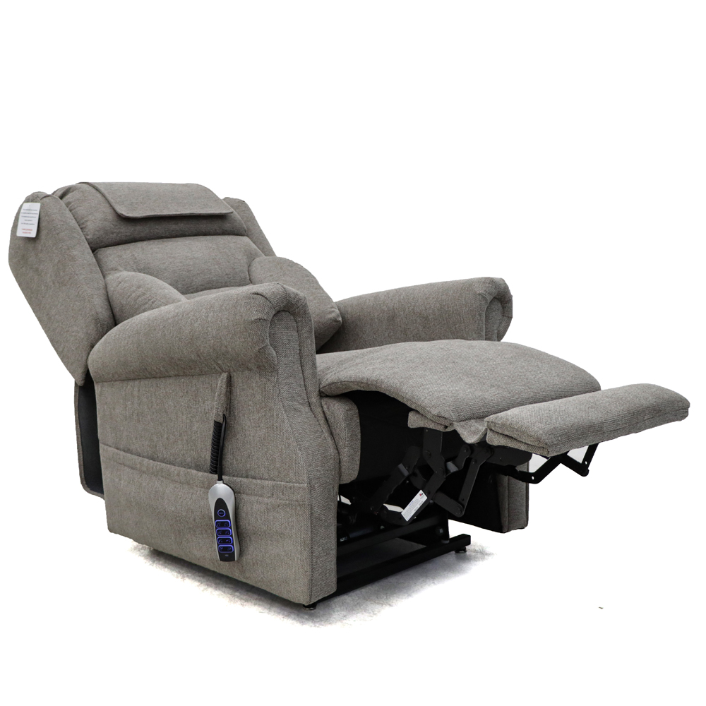 Boise Fabric Quad Motor Lift and Tilt Recliner Chair In Stone