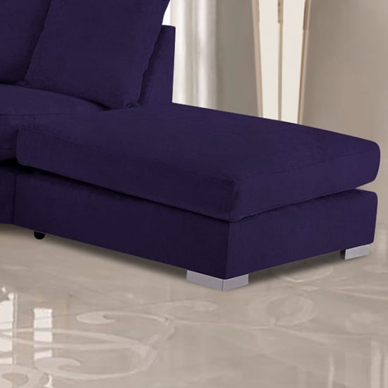 Photo of Boise malta plush velour fabric footstool in ameythst