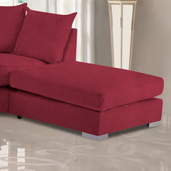 Boise Malta Plush Velour Fabric Footstool In Red