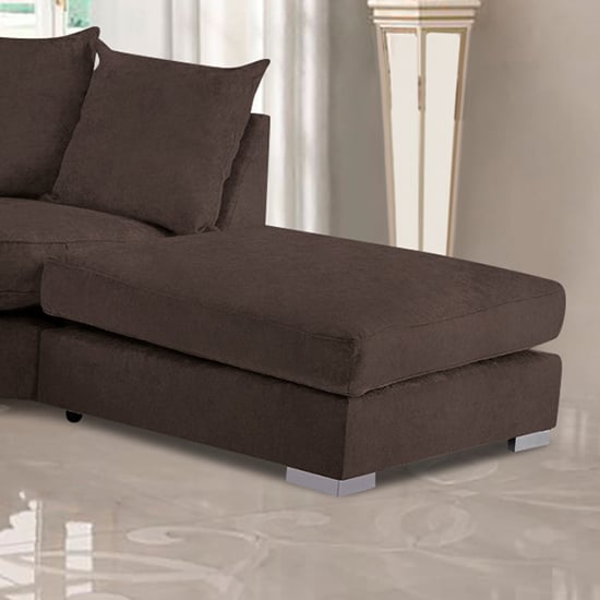 Product photograph of Boise Malta Plush Velour Fabric Footstool In Taupe from Furniture in Fashion