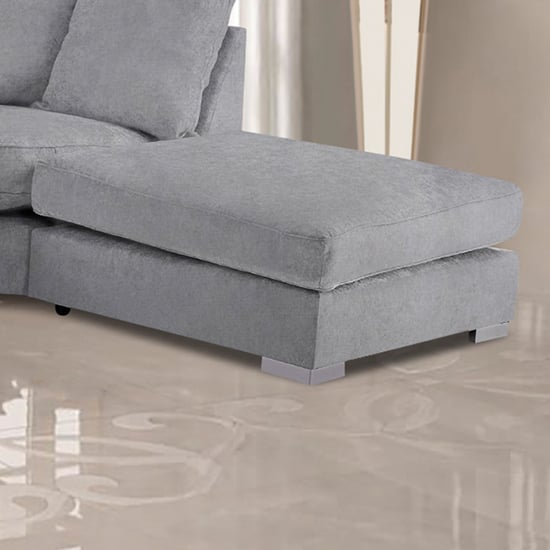 Product photograph of Boise Plush Velvet Footstool In Grey from Furniture in Fashion