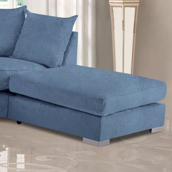 Product photograph of Boise Plush Velvet Footstool In Sky from Furniture in Fashion