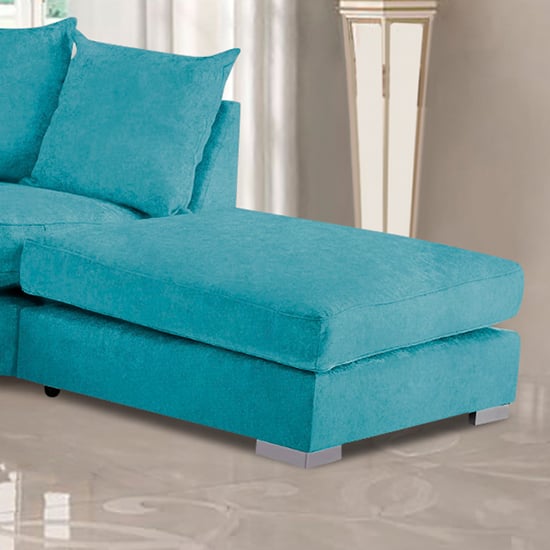 Product photograph of Boise Plush Velvet Footstool In Teal from Furniture in Fashion