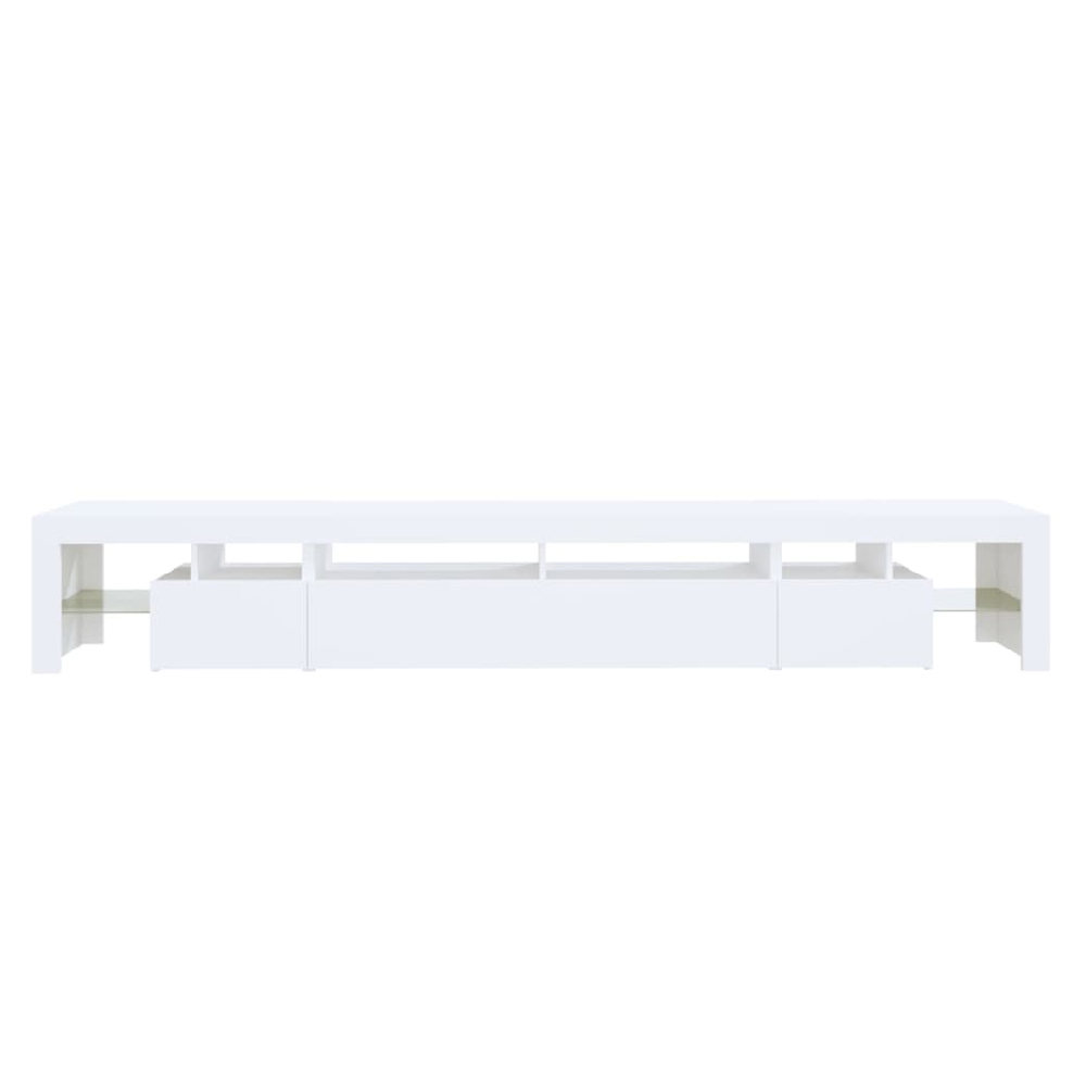 Boise Wooden TV Stand In White With LED Lights
