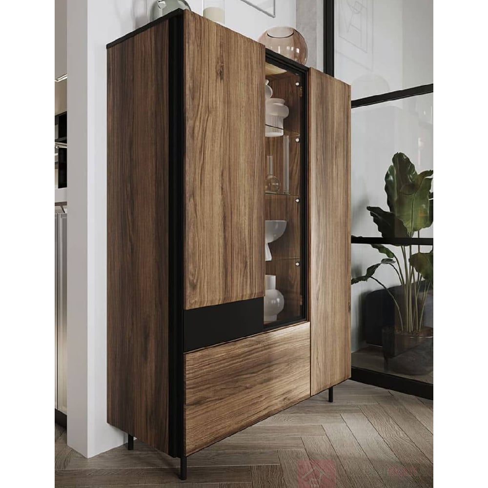 Read more about Boise wooden display cabinet wide in catania oak with led