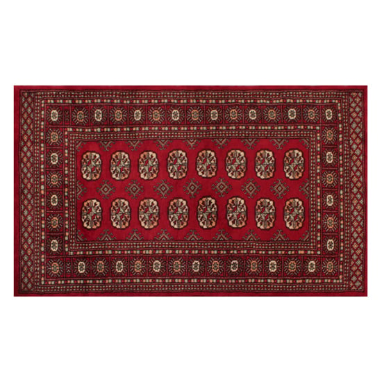 Read more about Bokhara 200x300cm hand-knotted wool rug in red
