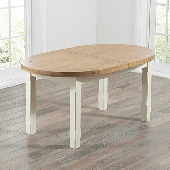 Bolajen Oval Extending Wooden Dining Table In Oak And Cream_3