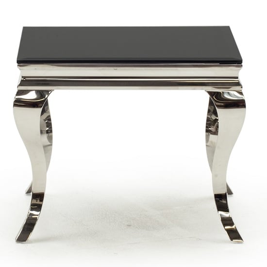 Bolero Glass End Table Square In Black With Metal Legs