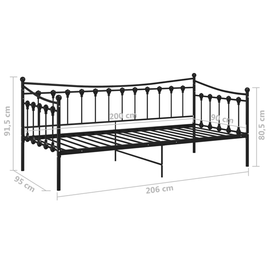 Bolesia Metal Frame Single Sofa Bed In Black
