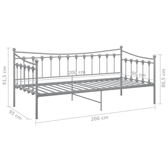 Bolesia Metal Frame Single Sofa Bed In Grey