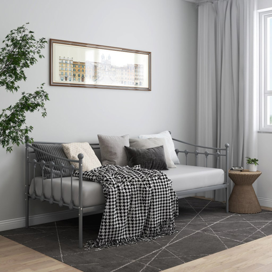 bolesia metal frame single sofa bed in grey