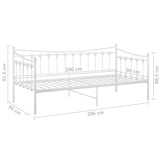 Bolesia Metal Frame Single Sofa Bed In White