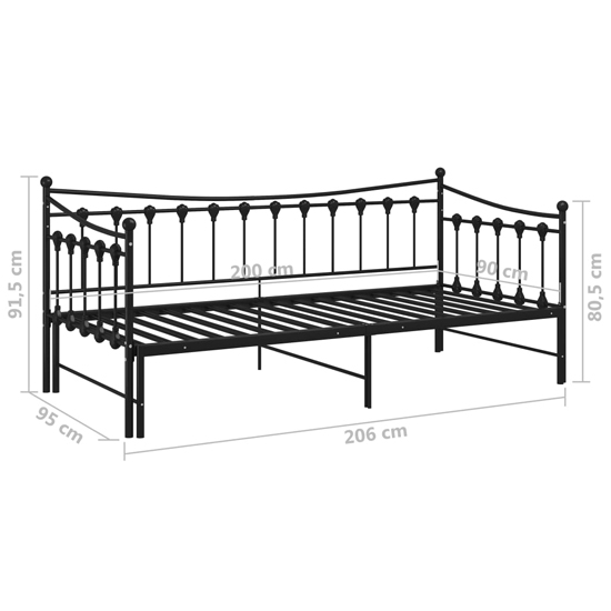 Bolesia Pull-Out Metal Frame Single Sofa Bed In Black
