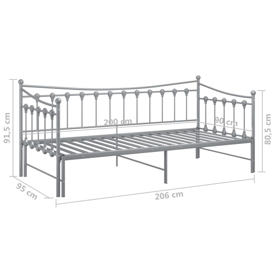 Bolesia Pull-Out Metal Frame Single Sofa Bed In Grey