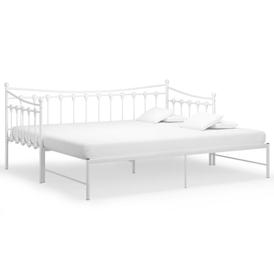 Bolesia PullOut Metal Frame Single Sofa Bed In White Furniture in Fashion