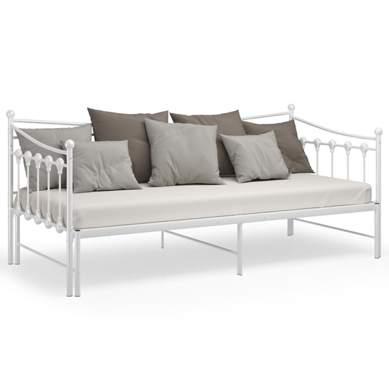 Bolesia Pull-Out Metal Frame Single Sofa Bed In White