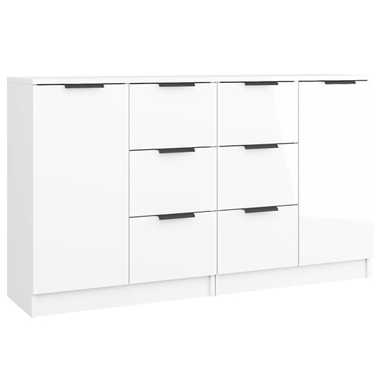 Bolivar High Gloss Sideboard With 2 Doors 6 Drawers In White_3