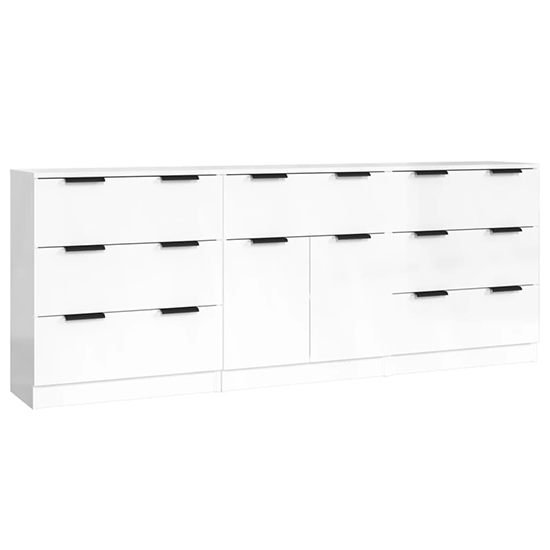 Bolivar High Gloss Sideboard With 2 Doors 7 Drawers In White_2