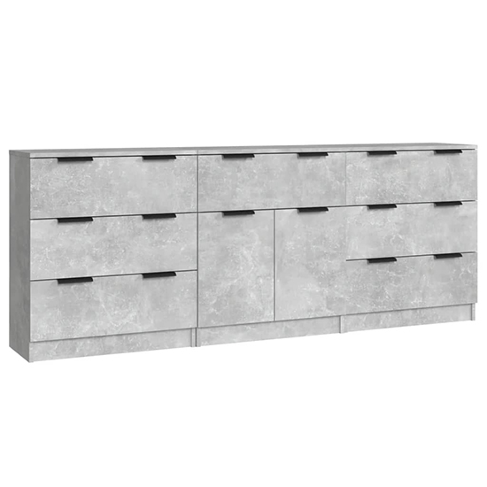 Bolivar Sideboard With 2 Doors 7 Drawers In Concrete Effect
