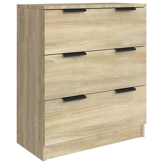 Bolivar Wooden Sideboard With 2 Doors 7 Drawers In Sonoma Oak