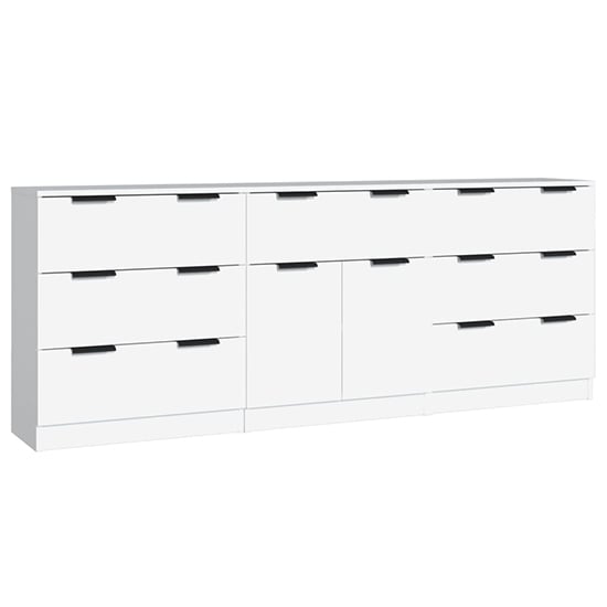Bolivar Wooden Sideboard With 2 Doors 7 Drawers In White