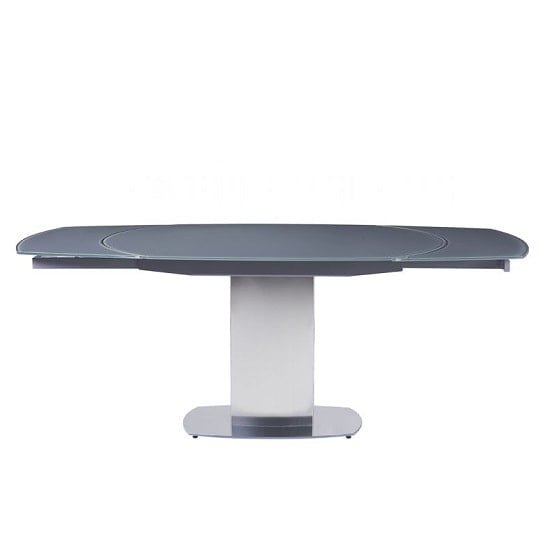 Oakmere Rotating Extending Glass Dining Table In Grey_3