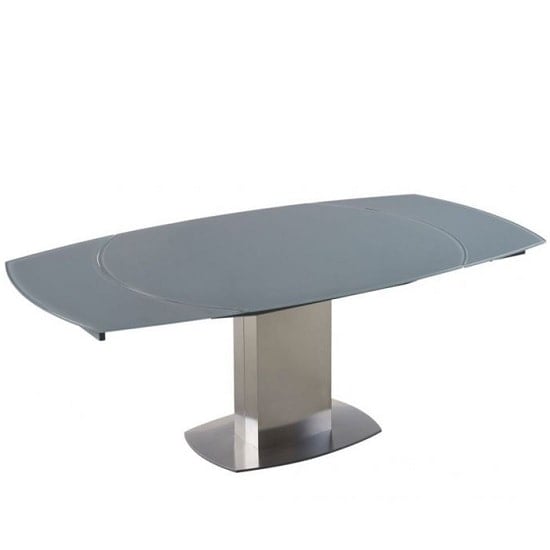 Oakmere Rotating Extending Glass Dining Table In Grey_2
