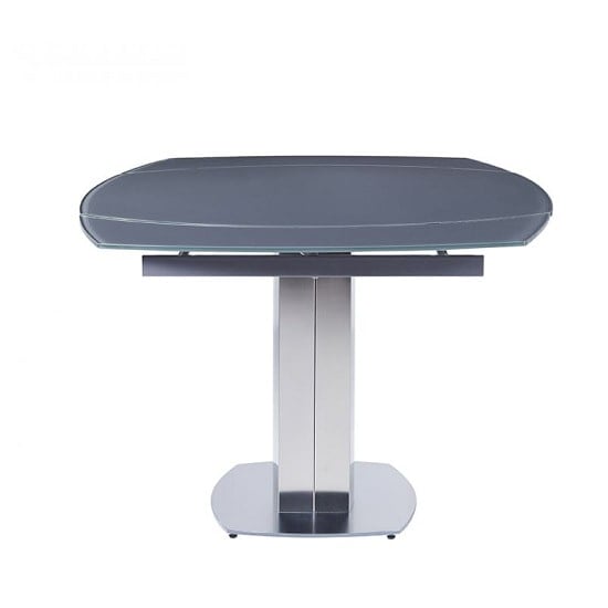Oakmere Rotating Extending Glass Dining Table In Grey_5
