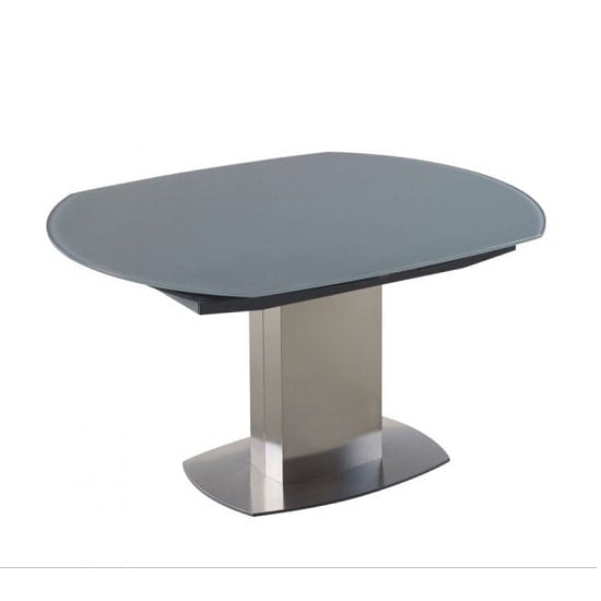 Oakmere Rotating Extending Glass Dining Table In Grey_7