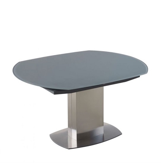 Oakmere Rotating Extending Glass Dining Table In Grey_8