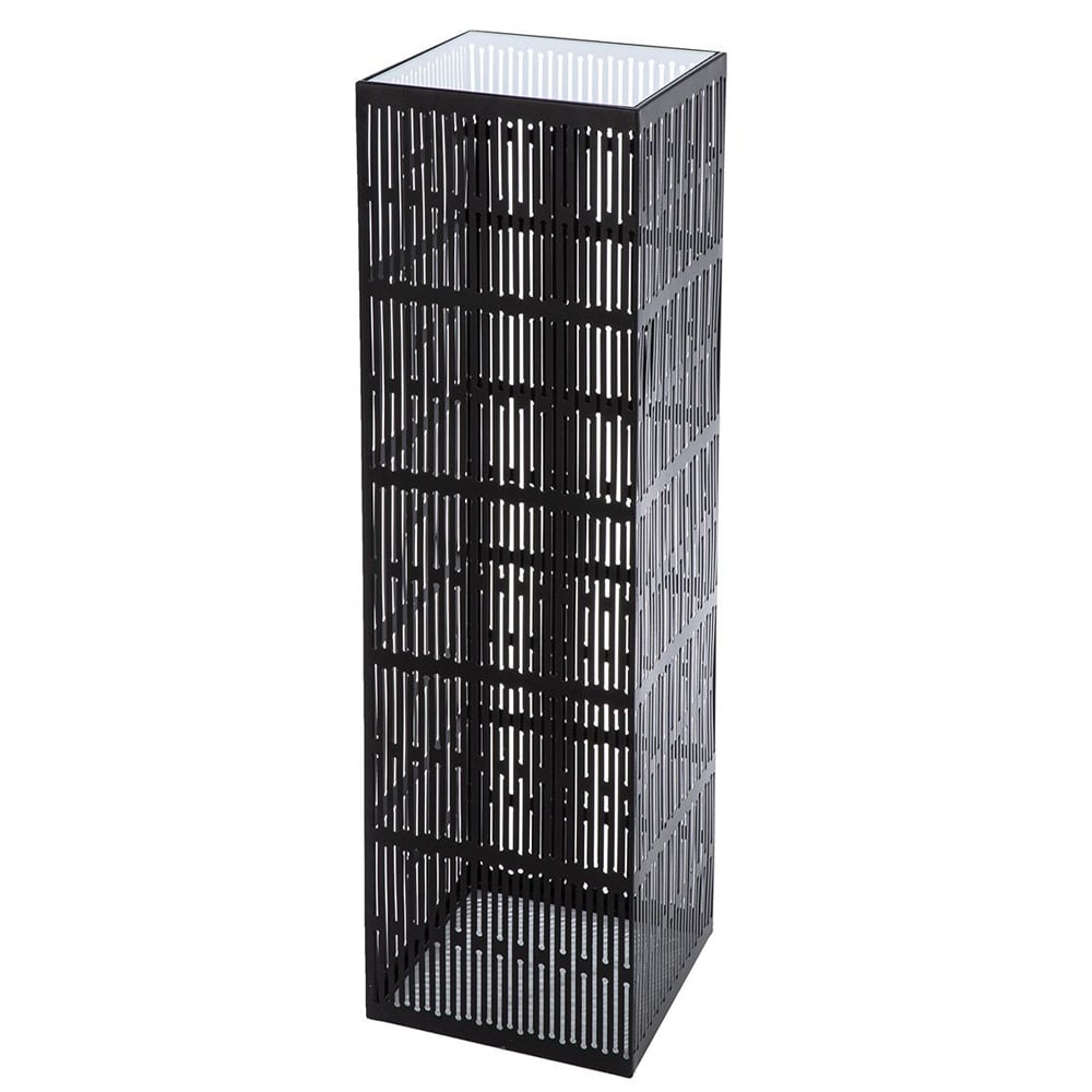 Bolivia Large Glass Metal Decorative Pillar In Black