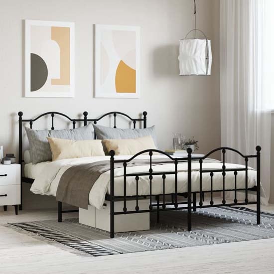 Product photograph of Bolivia Metal Double Bed In Black from Furniture in Fashion