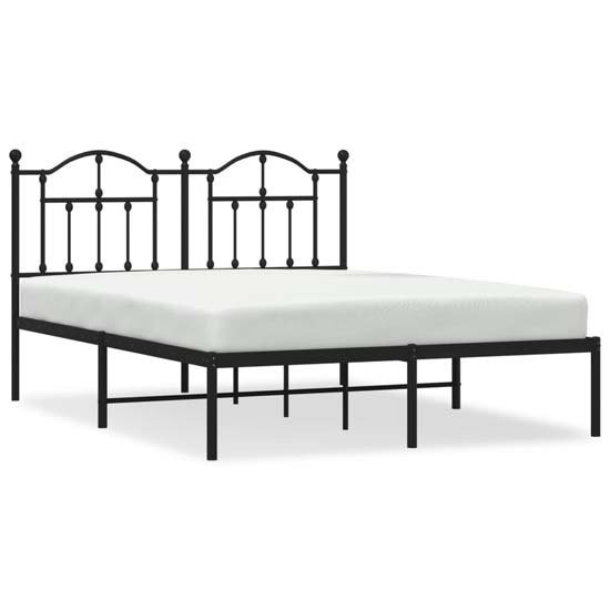 Bolivia Metal Double Bed With Headboard In Black