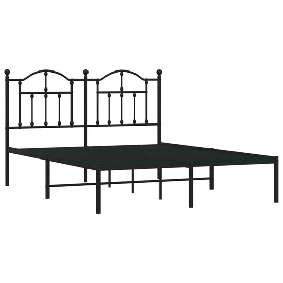 Bolivia Metal Double Bed With Headboard In Black