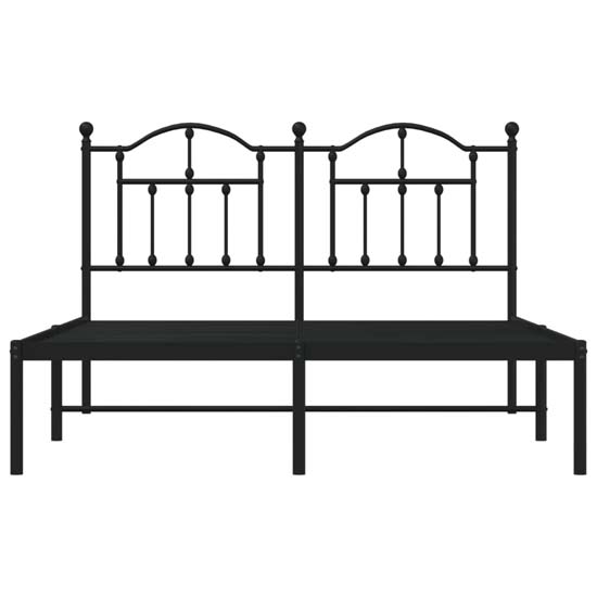 Bolivia Metal Double Bed With Headboard In Black