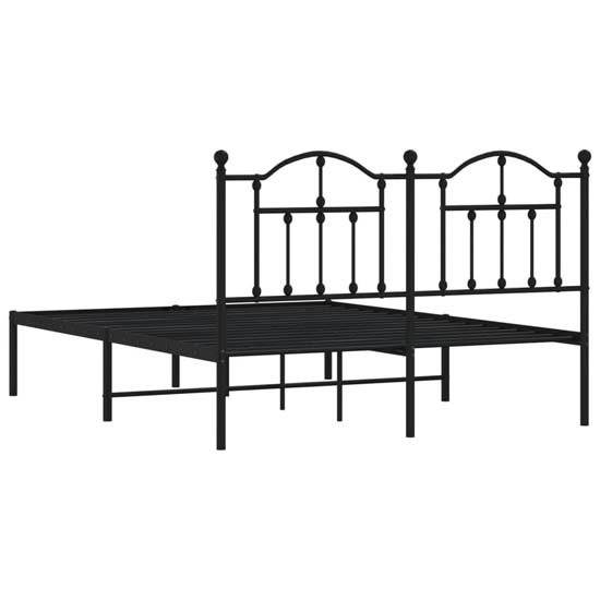 Bolivia Metal Double Bed With Headboard In Black