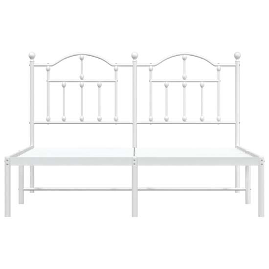 Bolivia Metal Double Bed With Headboard In White