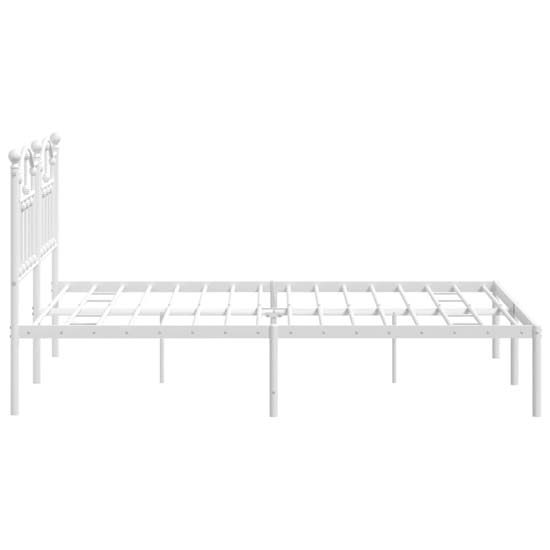 Bolivia Metal Double Bed With Headboard In White