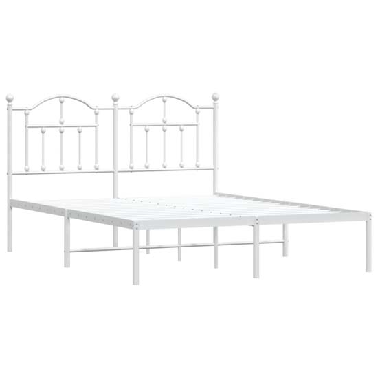 Bolivia Metal King Size Bed With Headboard In White