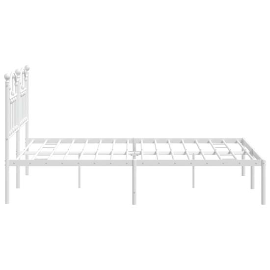 Bolivia Metal King Size Bed With Headboard In White