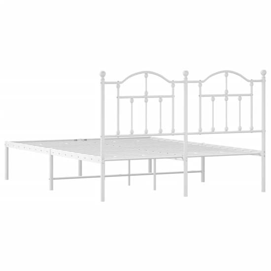 Bolivia Metal King Size Bed With Headboard In White