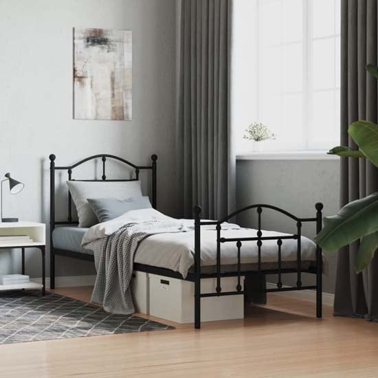 Product photograph of Bolivia Metal Single Bed In Black from Furniture in Fashion