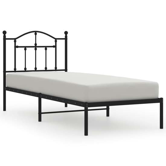 Bolivia Metal Single Bed With Headboard In Black