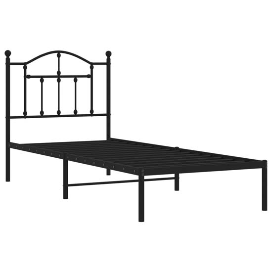 Bolivia Metal Single Bed With Headboard In Black