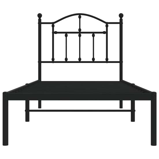 Bolivia Metal Single Bed With Headboard In Black