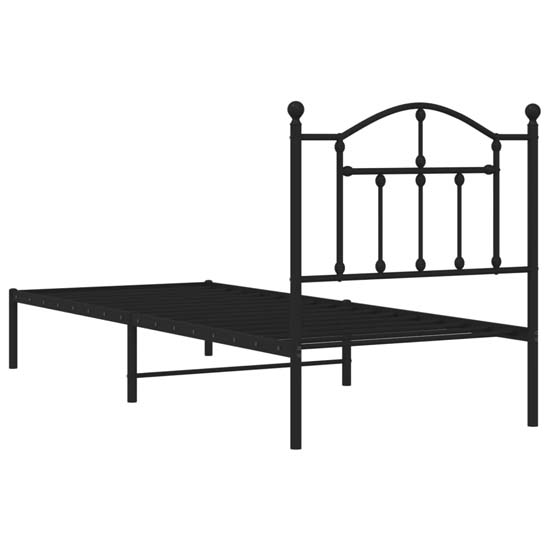 Bolivia Metal Single Bed With Headboard In Black