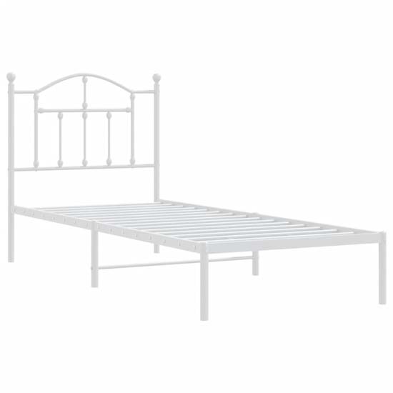 Bolivia Metal Single Bed With Headboard In White