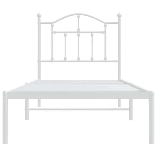 Bolivia Metal Single Bed With Headboard In White